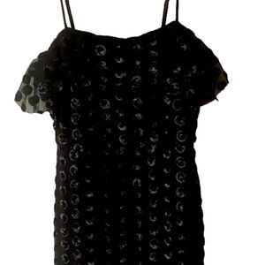 Little Black Round Circle Sequins Cocktail/Party Dress
